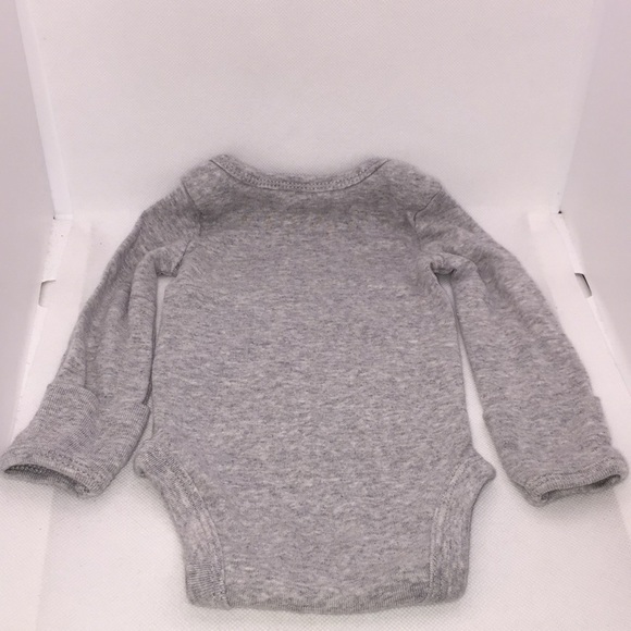 Carter’s Newborn Bodysuit Diaper Shirt with Mitts Grey NB Unisex - Picture 6 of 9